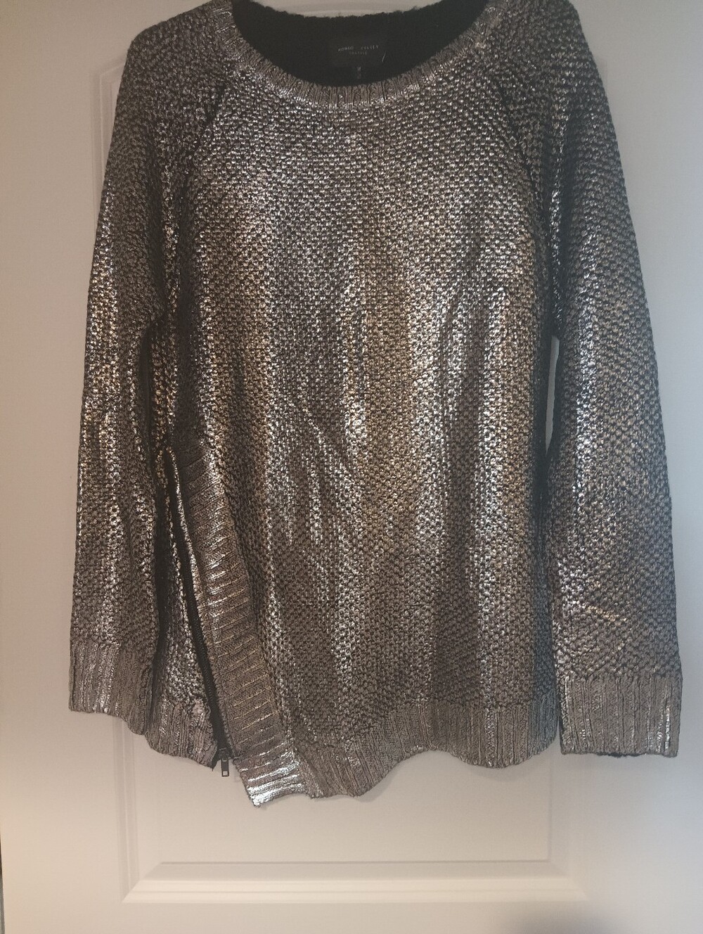 Metallic Silver Knit Sweater